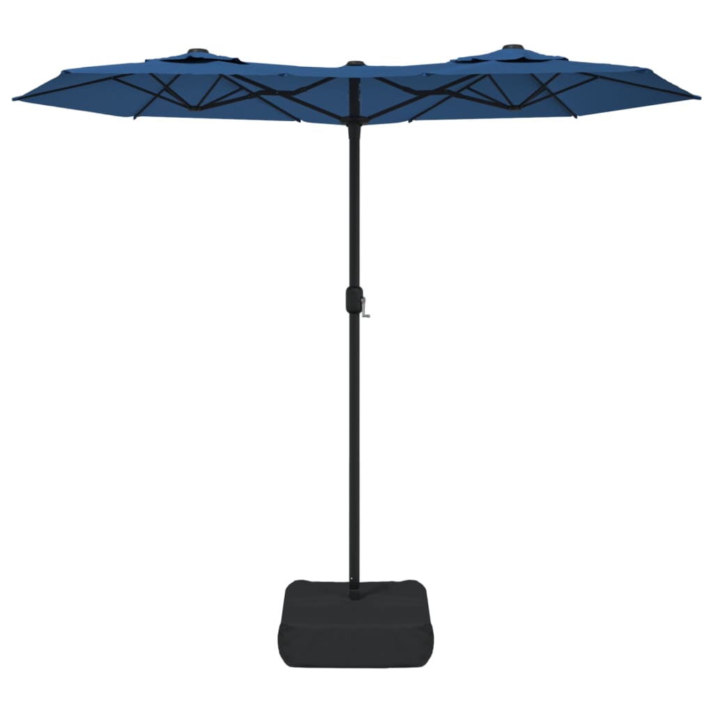 Vidaxl parasol double toit 316x240 cm azure bleu