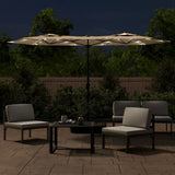 Vidaxl Parasol Doppio tetto con LED 316x240 cm Taupe