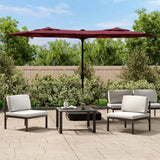 Vidaxl Parasol Doppio tetto con LED 316x240 cm Bordeaux rosso