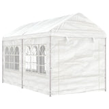 Arbor vidaxl avec toit 4.46x2.28x2.69 m Blanc en polyéthylène