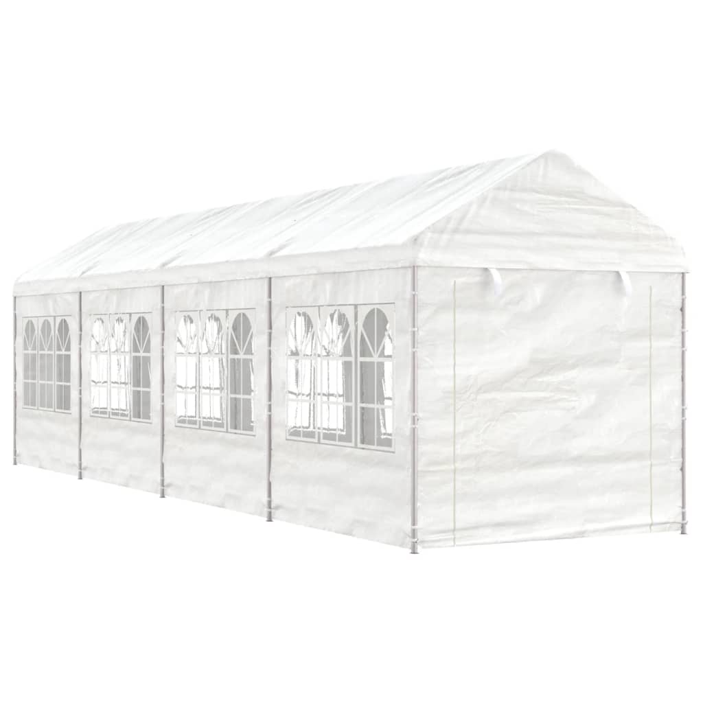 Vidaxl Arbor med tak 8.92x2.28x2.69 m polyetylenhvit