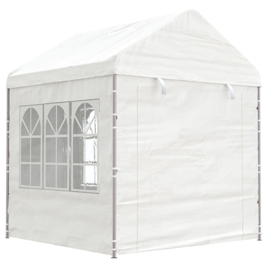 Vidaxl Arbor con tetto 8.92x2.28x2.69 m polietilene bianco