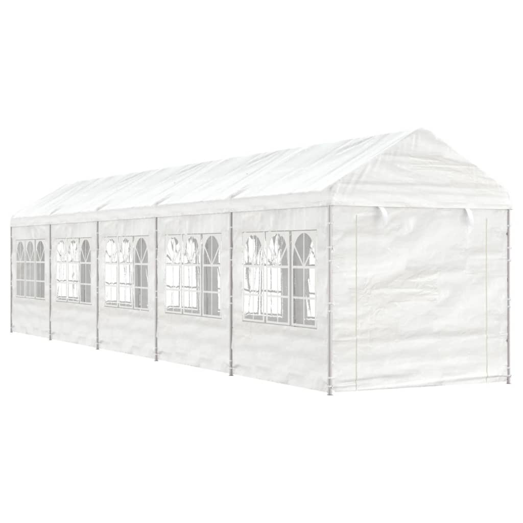 Vidaxl Arbor med tak 11.15x2.28x2.69 M polyetenvit