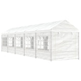 Arbor vidaxl avec toit 11.15x2.28x2.69 m blanc en polyéthylène