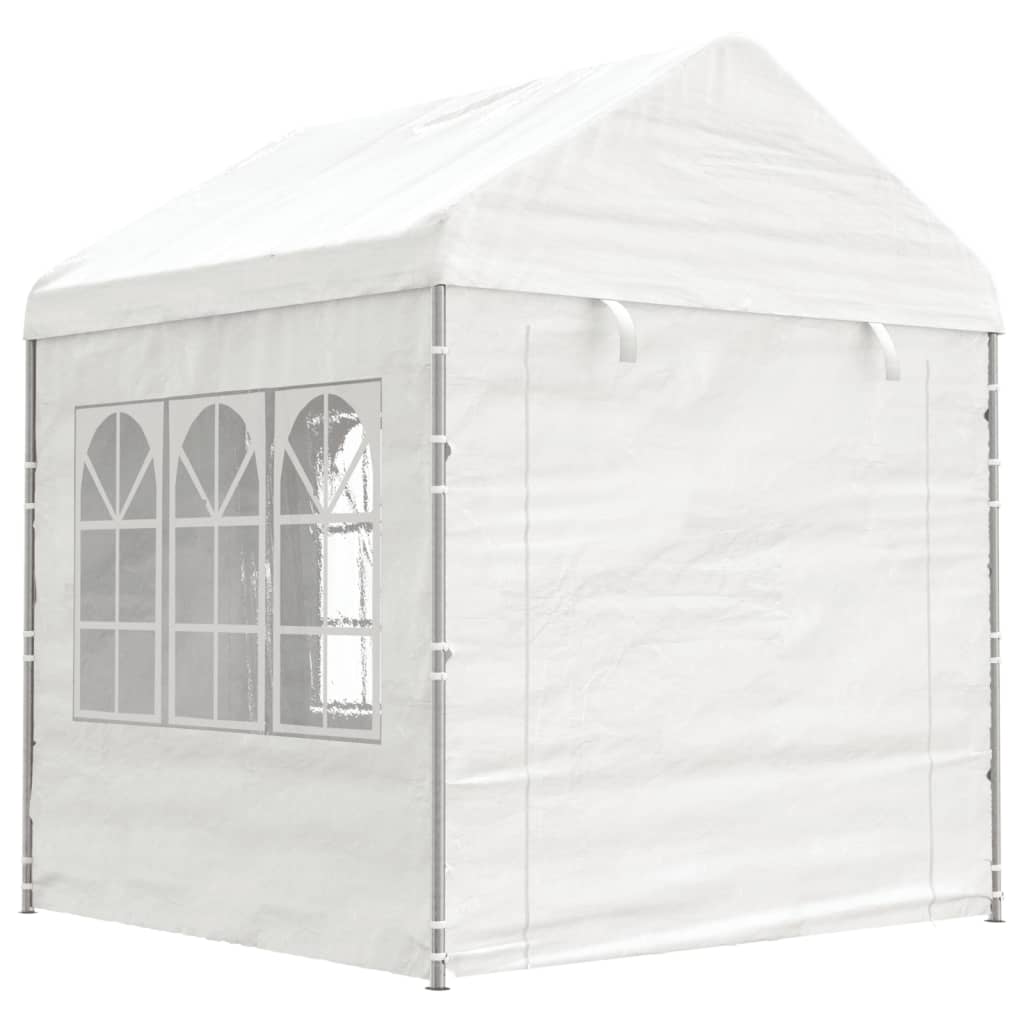 Vidaxl Arbor med tak 13.38x2.28x2.69 m polyetylenhvit