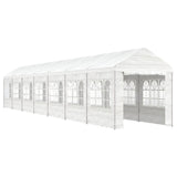 Arbor vidaxl avec toit 15.61x2.28x2.69 m Blanc en polyéthylène