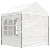 Arbor vidaxl avec toit 15.61x2.28x2.69 m Blanc en polyéthylène