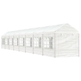 Arbor Vidaxl avec toit 17.84x2.28x2.69 m Blanc en polyéthylène