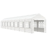 Arbor Vidaxl avec toit 17.84x2.28x2.69 m Blanc en polyéthylène