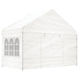 Vidaxl Arbor con techo 4.46x4.08x3.22 M polietileno blanco