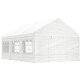 Vidaxl arbor with roof 6.69x4.08x3.22 m polyethylene white