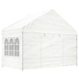 Arbor Vidaxl avec toit 6.69x4.08x3,22 m Blanc en polyéthylène