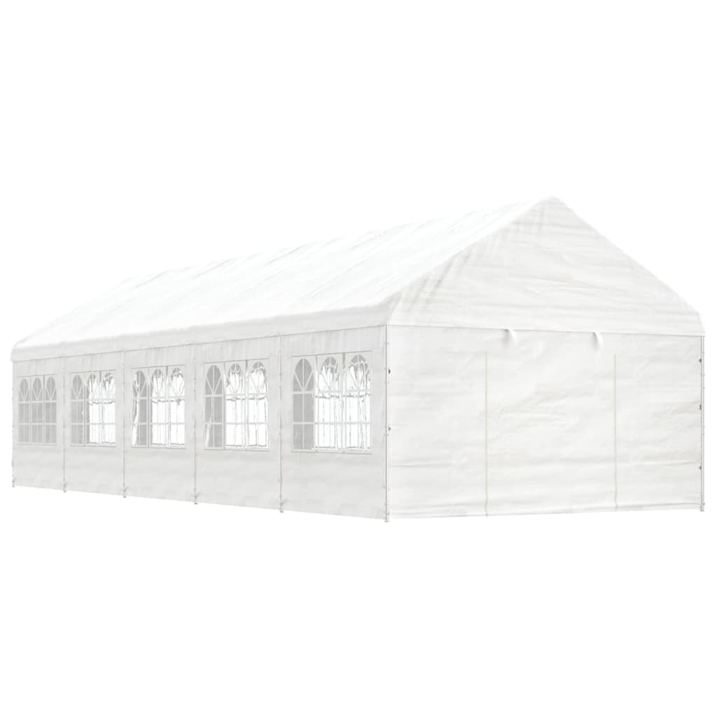 Vidaxl Arbor med tak 11.15x4.08x3.22 M Polyeten vit