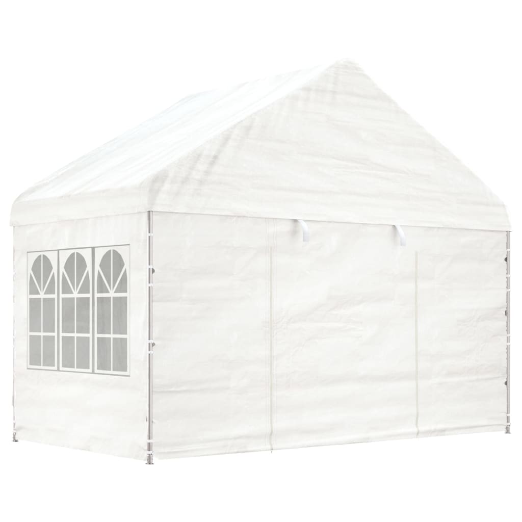 Vidaxl Arbor se střechou 13,38x4,08x3,22 M Polyethylen White