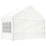 Arbor vidaxl avec toit 13.38x4.08x3,22 m Blanc en polyéthylène