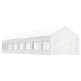 Vidaxl arbor with roof 15.61x4.08x3.22 m polyethylene white