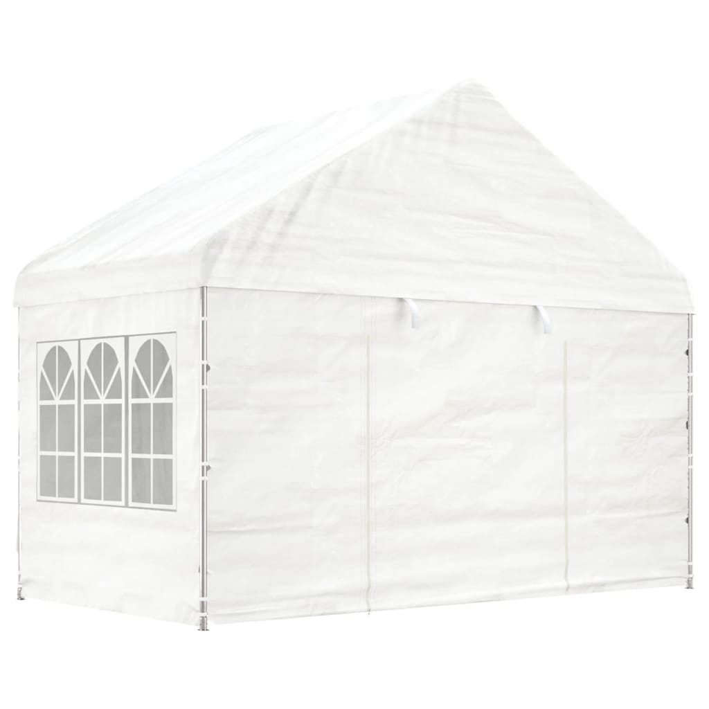 Vidaxl Arbor mam Daach 15.61x4.08x3.2 m Polyethylone Wäiss