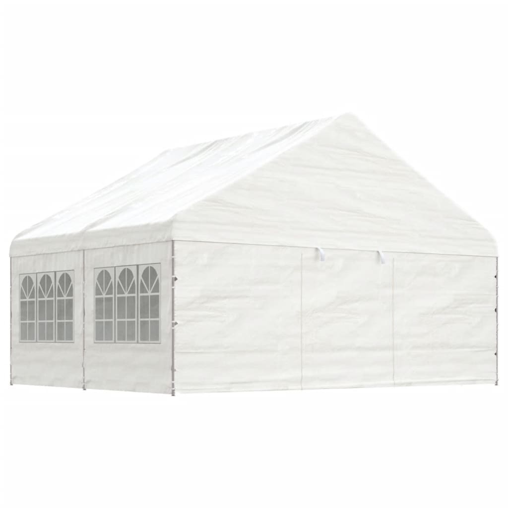 Vidaxl Arbor se střechou 4,46x5,88x3,75 m polyethylen bílý