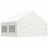 Vidaxl arbor with roof 4.46x5.88x3.75 m polyethylene white