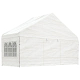 Arbor vidaxl avec toit 4.46x5.88x3,75 m Blanc en polyéthylène