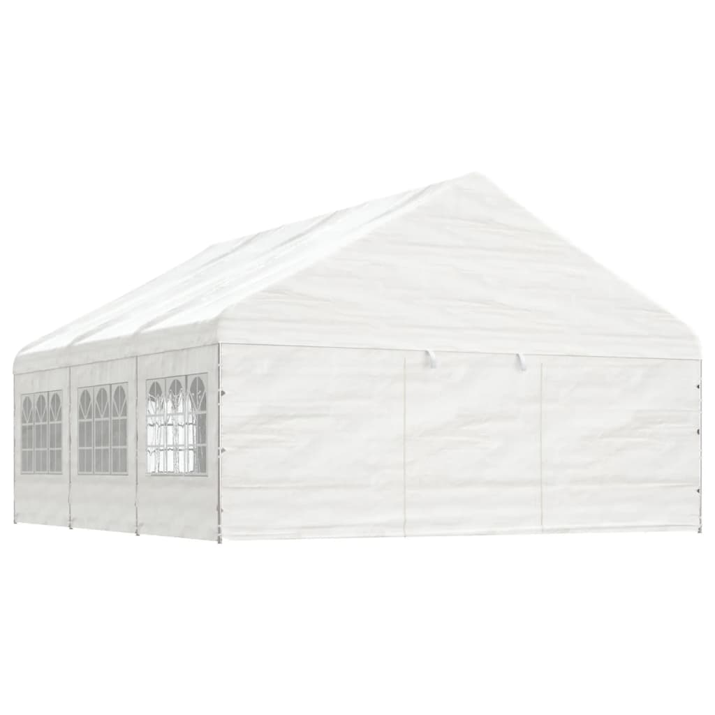 Vidaxl arbor se střechou 6,69x5,88x3,75 m polyethylenové bílé