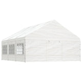 Vidaxl arbor with roof 6.69x5.88x3.75 m polyethylene white