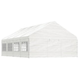 Arbor Vidaxl avec toit 8.92x5.88x3,75 m Blanc en polyéthylène