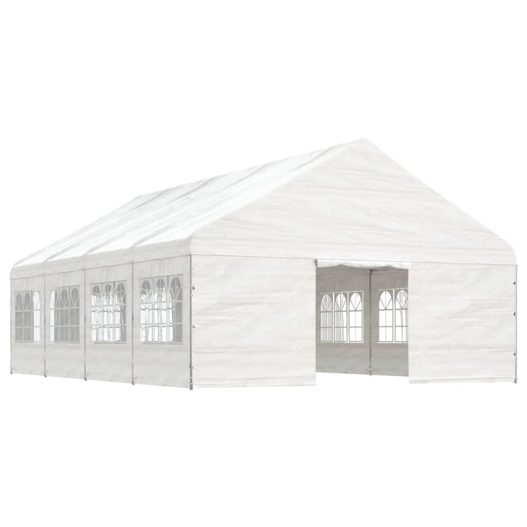 Vidaxl Arbor con techo 8.92x5.88x3.75 m Polyetileno blanco