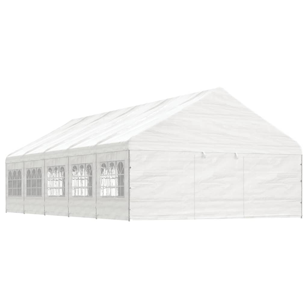 Vidaxl Arbor med tak 11.15x5.88x3.75 m polyetylenhvit