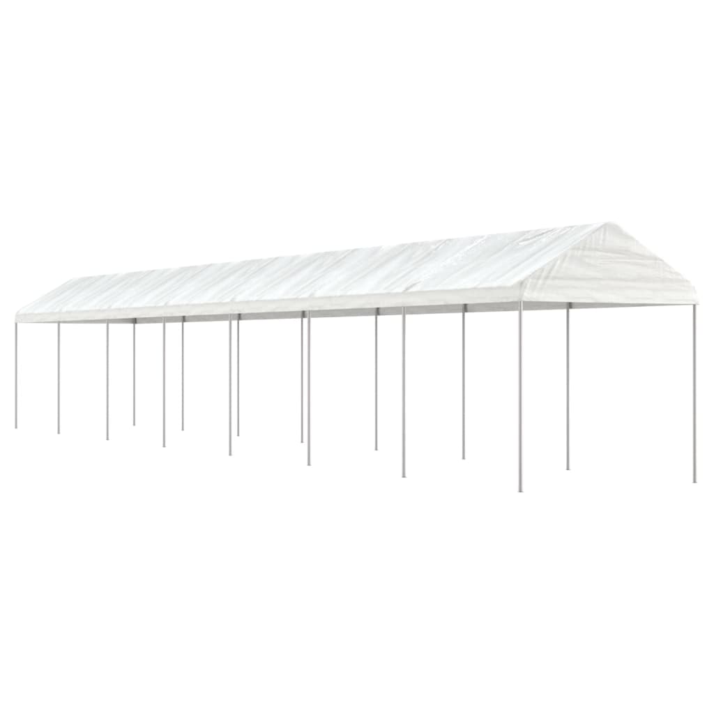 Vidaxl arbor with roof 15.61x2.28x2.69 m polyethylene white