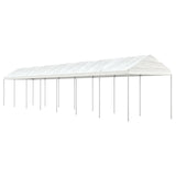 Arbor vidaxl avec toit 15.61x2.28x2.69 m Blanc en polyéthylène