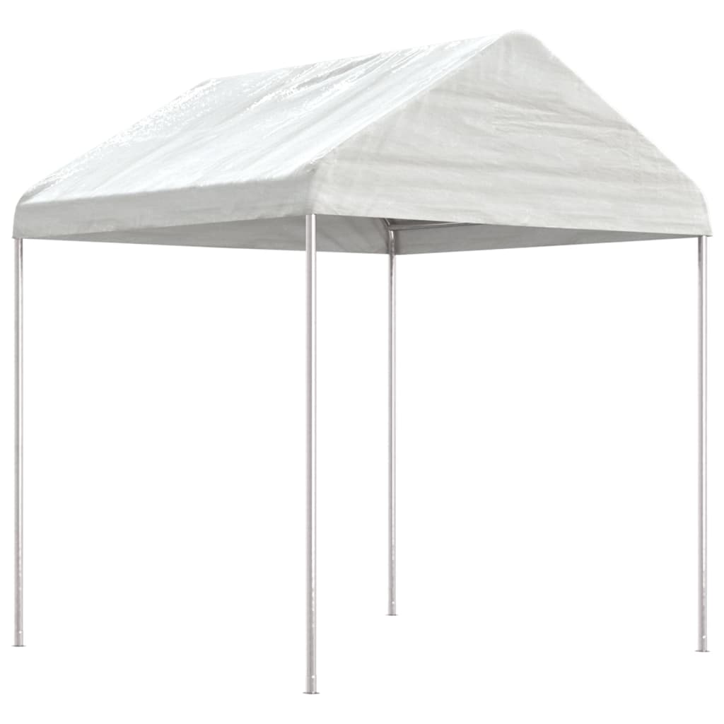 Vidaxl arbor with roof 15.61x2.28x2.69 m polyethylene white