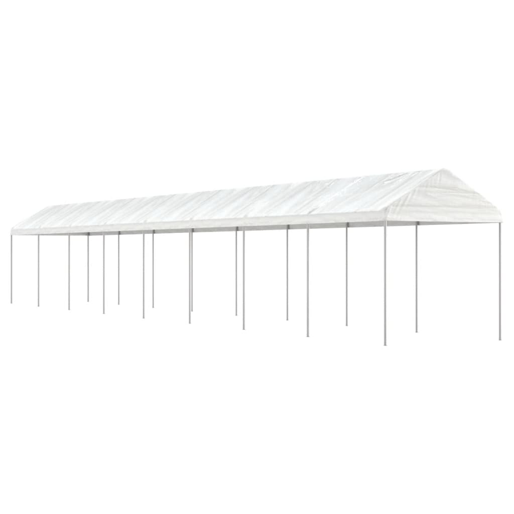 Vidaxl arbor with roof 17.84x2.28x2.69 m polyethylene white