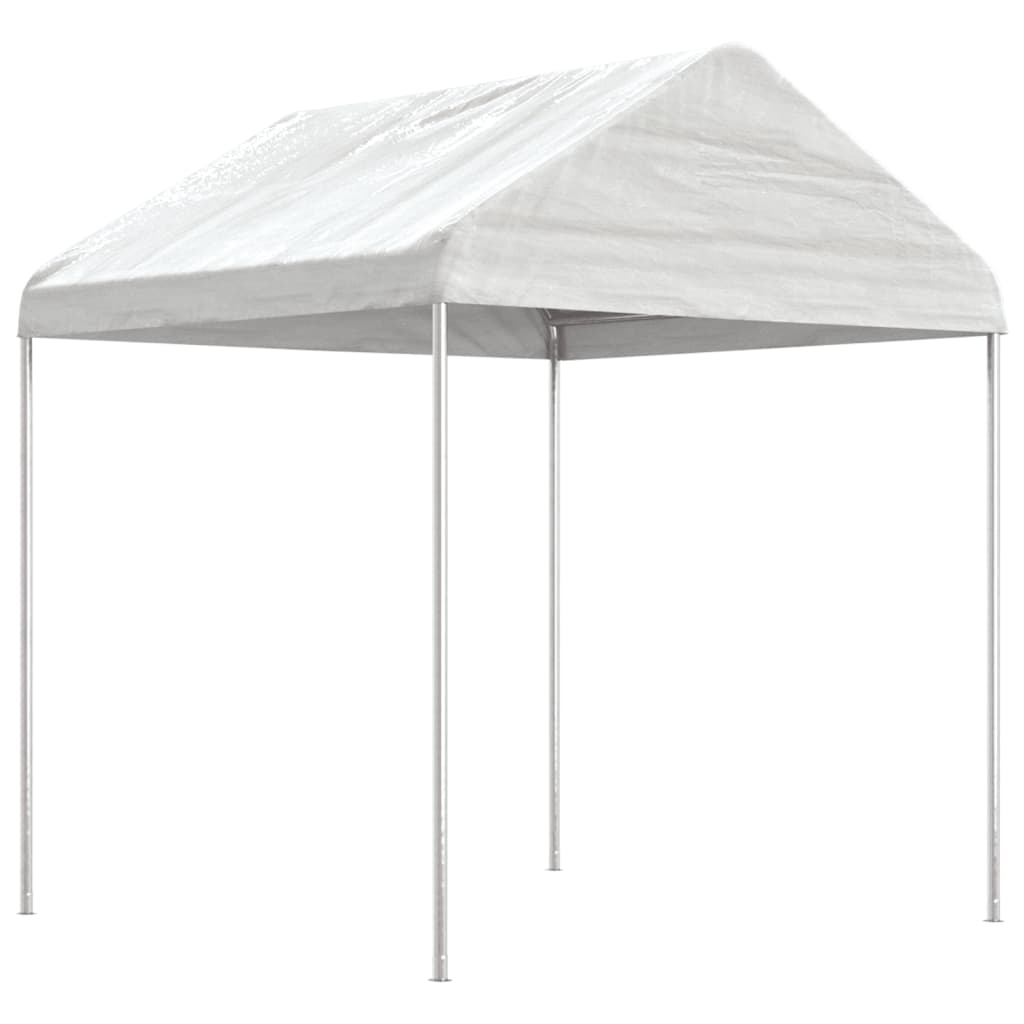 Vidaxl arbor with roof 17.84x2.28x2.69 m polyethylene white