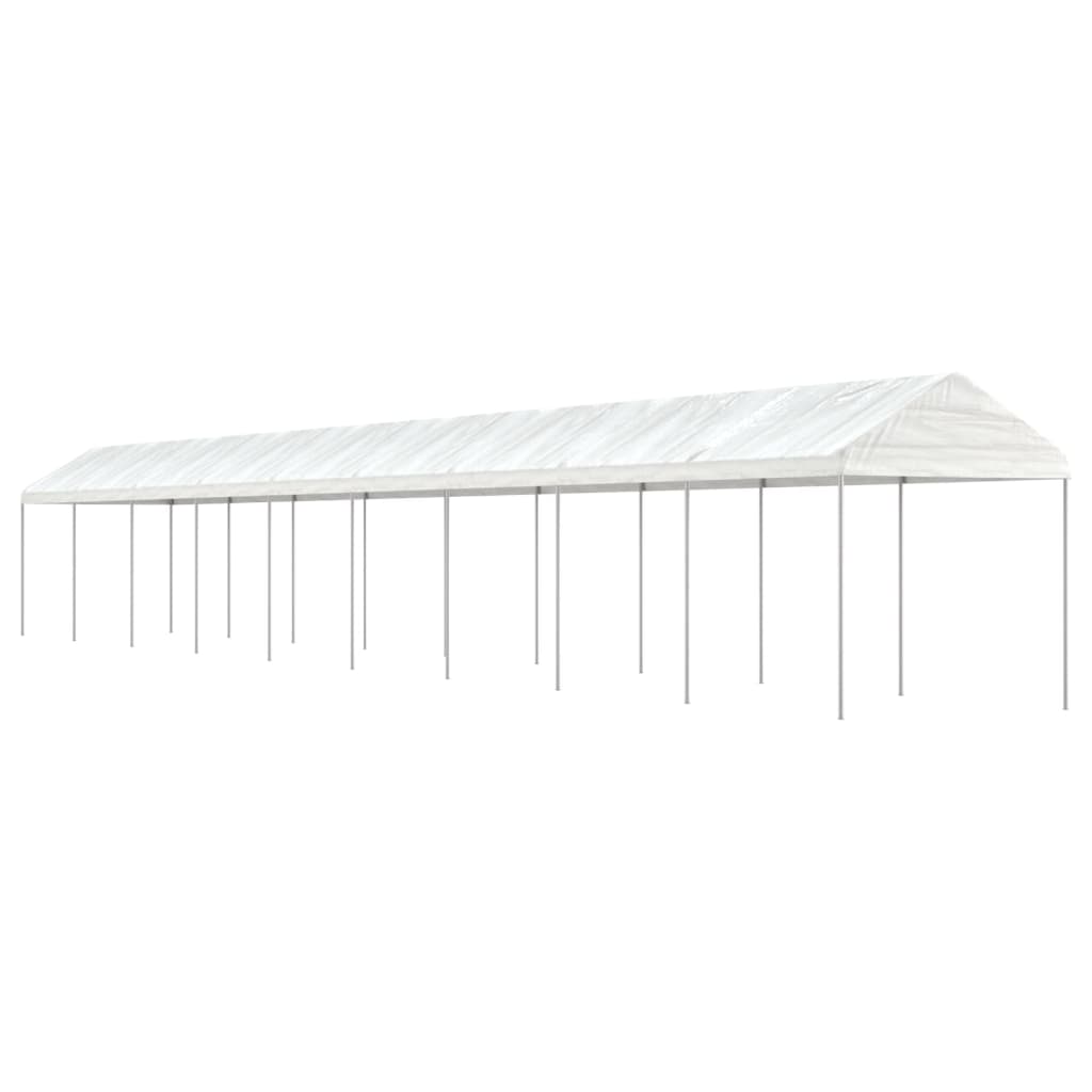 Vidaxl arbor with roof 20.07x2.28x2.69 m polyethylene white