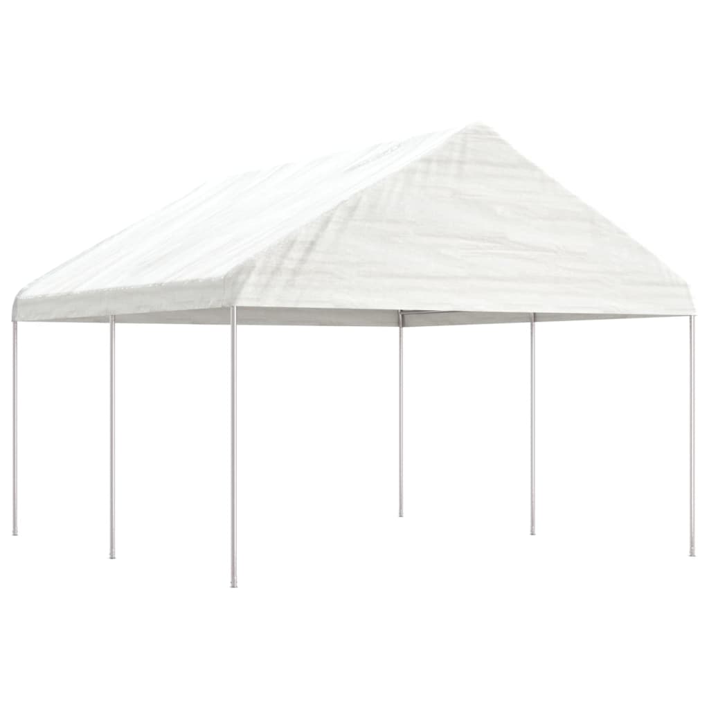 Vidaxl Arbor se střechou 4,46x4,08x3,22 M Polyethylen White