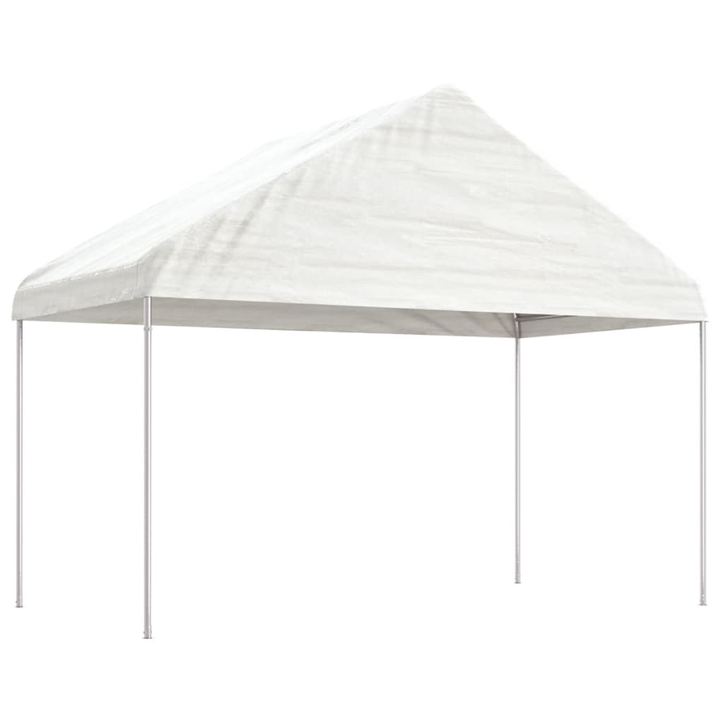 Vidaxl Arbor con tetto 4.46x4.08x3.22 m polietilene bianco