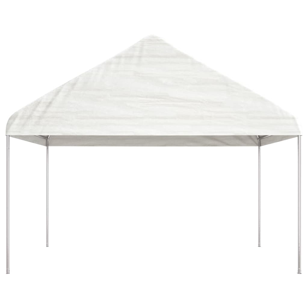 Arbor vidaxl avec toit 4.46x4.08x3,22 m Blanc en polyéthylène