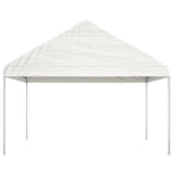 Arbor vidaxl avec toit 4.46x4.08x3,22 m Blanc en polyéthylène