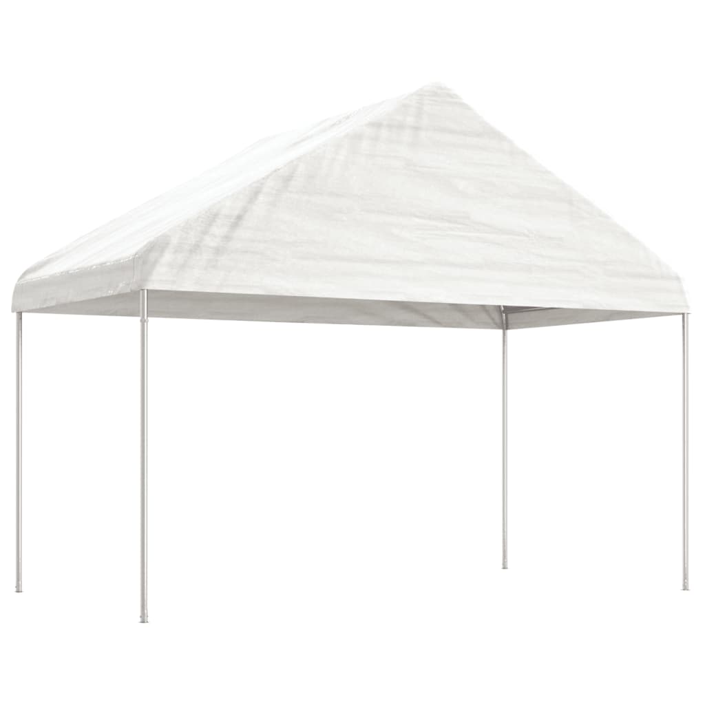 Vidaxl Arbor med tak 6.69x4.08x3.22 m polyetylenhvit