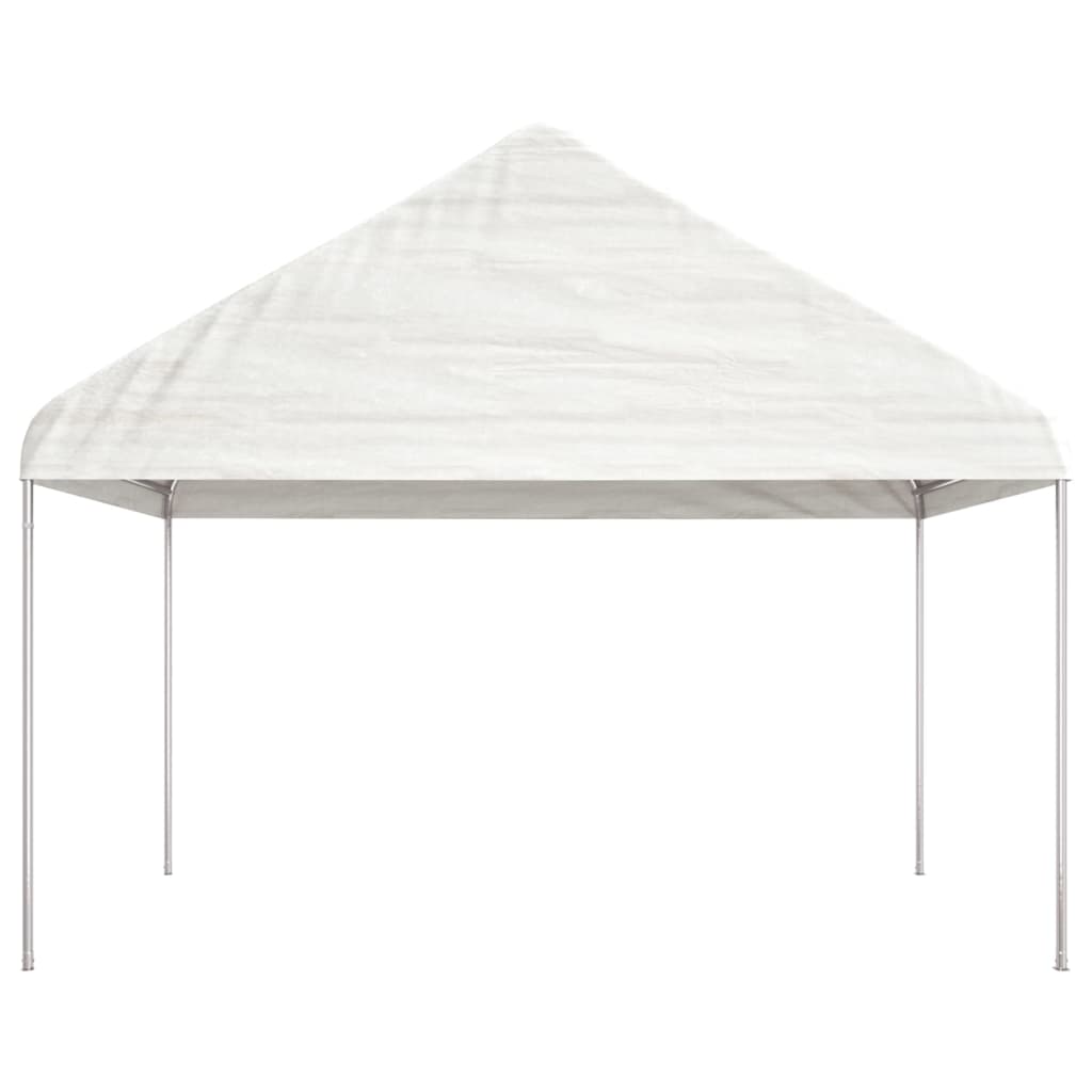 Vidaxl arbor with roof 6.69x4.08x3.22 m polyethylene white