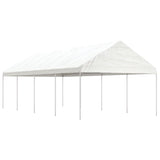 Arbor vidaxl avec toit 8.92x4.08x3,22 m Blanc en polyéthylène