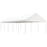 Arbor Vidaxl avec toit 11.15x4.08x3,22 m Blanc en polyéthylène