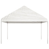 Arbor vidaxl avec toit 13.38x4.08x3,22 m Blanc en polyéthylène