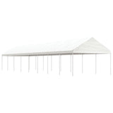 Vidaxl arbor with roof 17.84x4.08x3.22 m polyethylene white