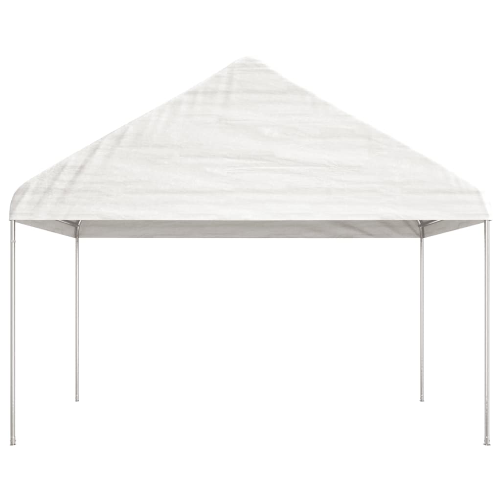 Arbor vidaxl avec toit 20.07x4.08x3.22 M Blanc en polyéthylène