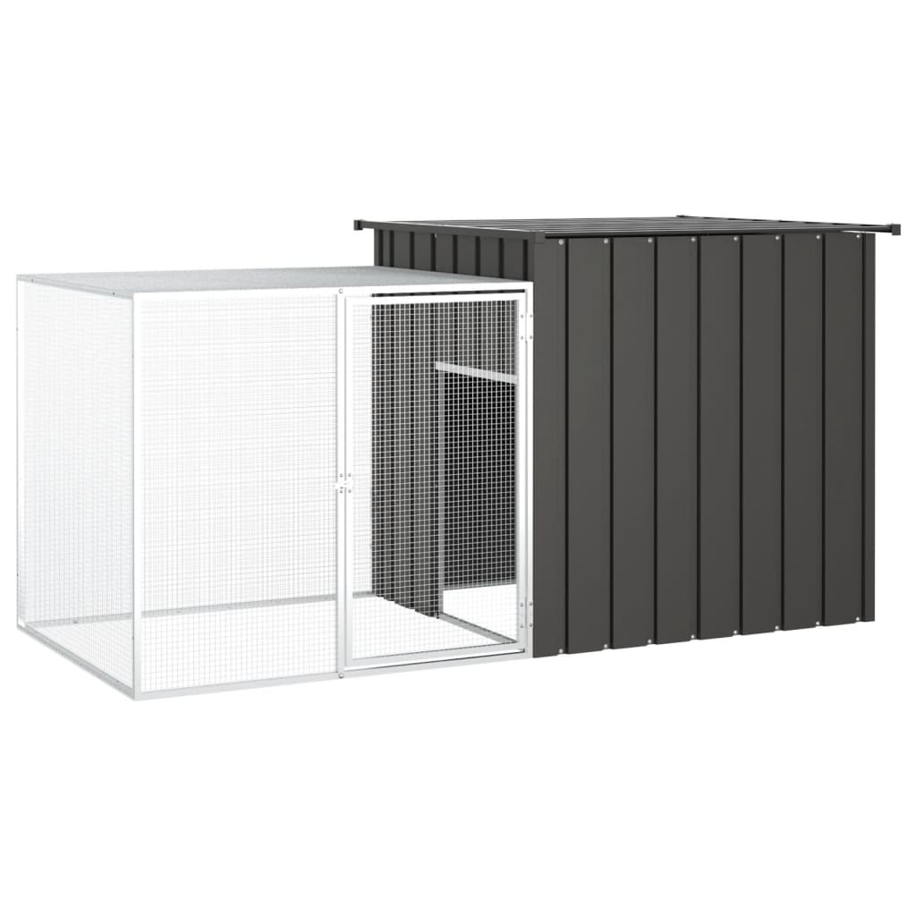 Vidaxl Rabbit hutch 200x91x100 cm galvanized steel anthracite -colored