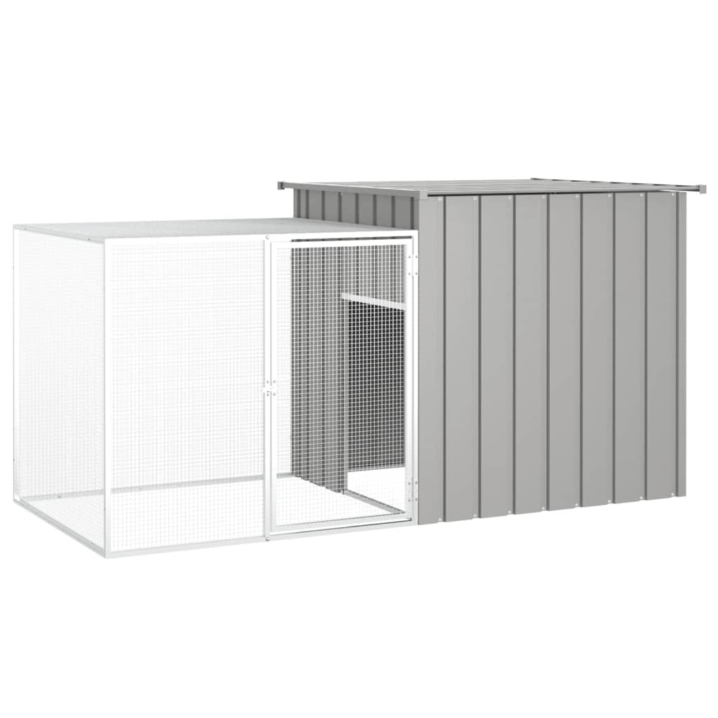 Vidaxl Rabbit Hutch 200x91x100 cm ocynkowana stalowa szarość