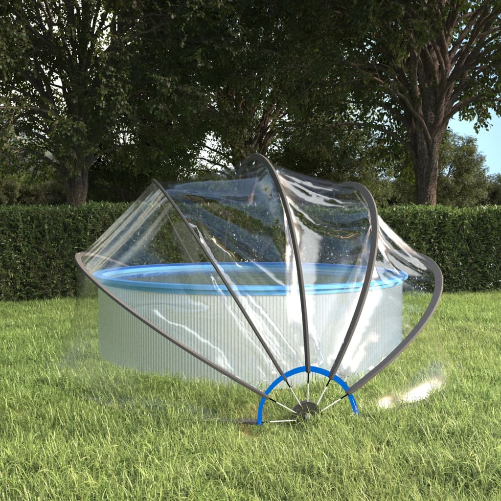 Techo de piscina Vidaxl alrededor de 376x188 cm PVC