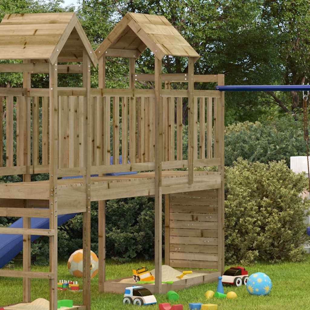 Vidaxl Play Tower med klatrevæg 53x110x214 cm imprægneret fyrretræ